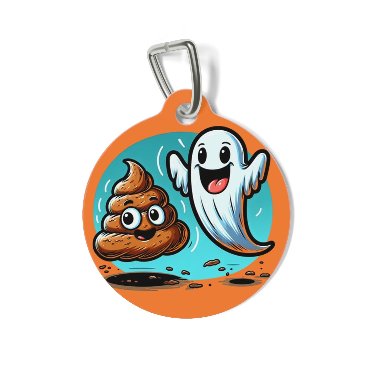 Pet Tag - Orange Ghost - Halloween Edition