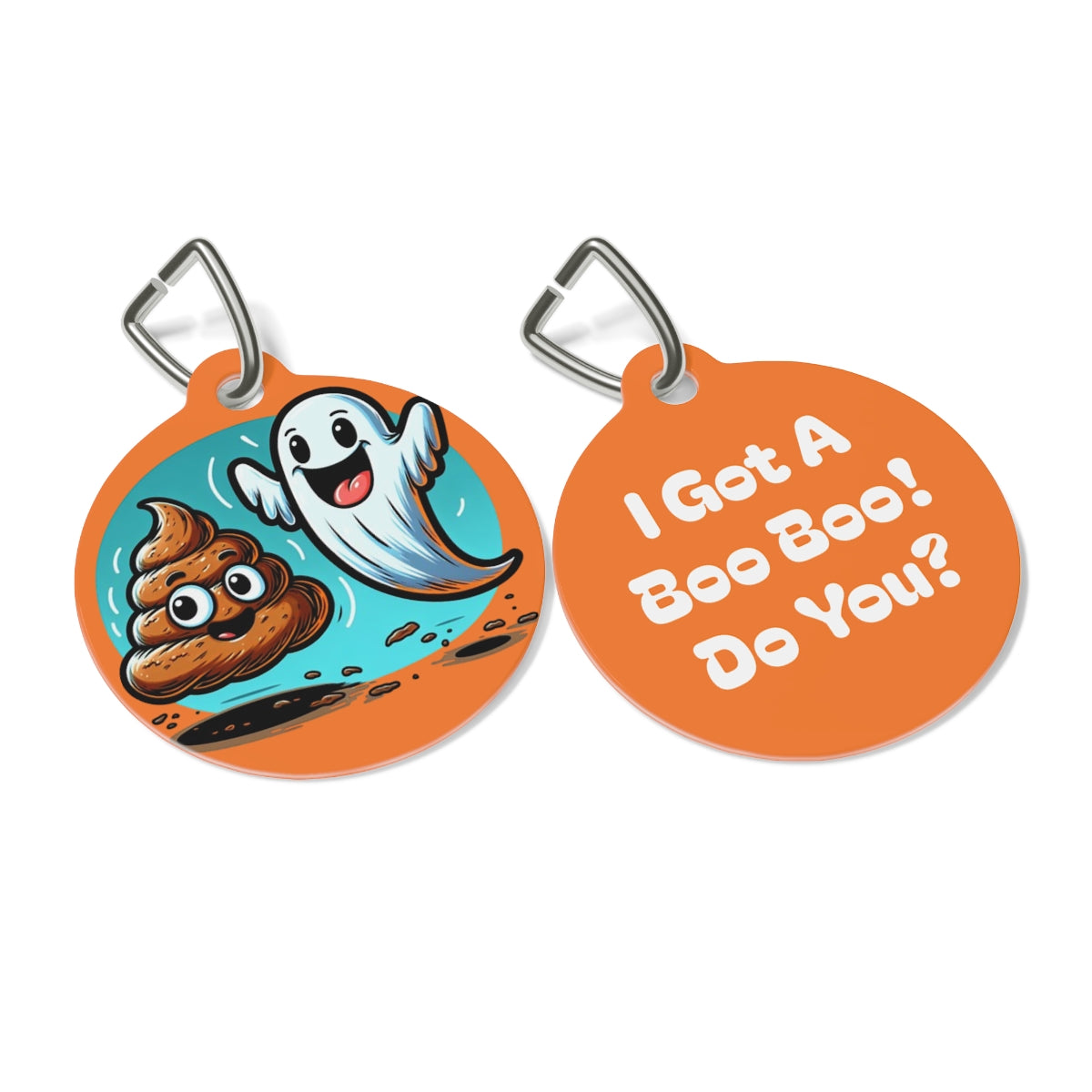 Pet Tag - Orange Ghost - Halloween Edition