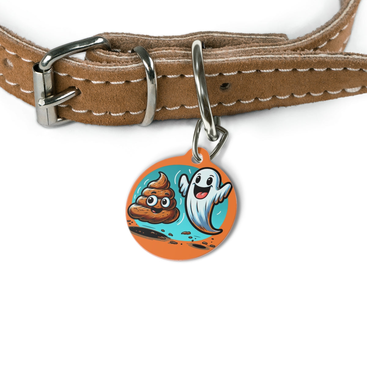 Pet Tag - Orange Ghost - Halloween Edition